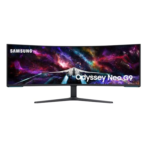 SAMSUNG 57" Odyssey Neo G9 Series Dual 4K UHD 1000R Curved Gaming Monitor, 240Hz, 1ms with DisplayPort 2.1, Quantum Mini-LED, DisplayHDR 1000, AMD FreeSync Premium Pro, LS57CG952NNXZA, 2023 - 57-inch - QLED Neo G9 - Curved 240Hz