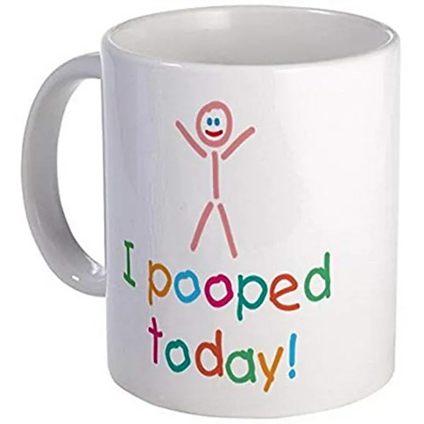 White Mug 11 Ounce Mug - I Pooped Today Fun Mug - S White Engraved Coffee Mugs by Ugtell - 
