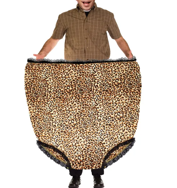 Big Undies Gag Gift Leopard Funny Big Mama Undies Plus Size Granny Panties White Elephant Joke Gift for Women Men