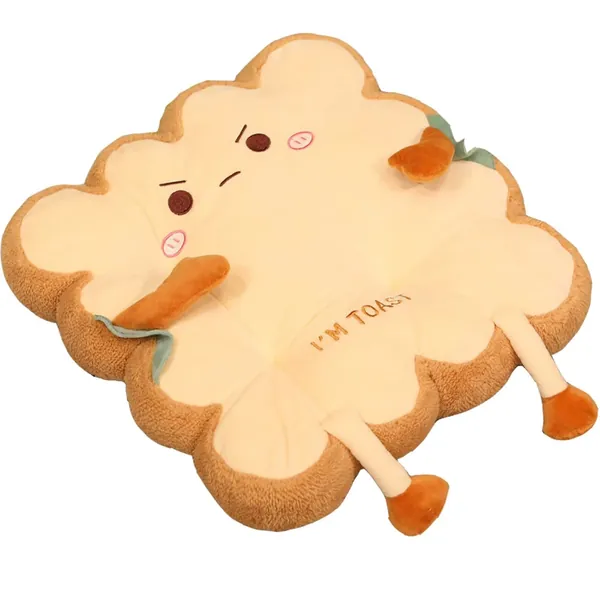 SUIVI HU Toast Pillow Cute Seat Cushion Decorative Seat Cushion Toast Bread Pillow Cushion Washable Cushion Suitable for Sofa Seat Floor Bedroom Decorative Homecoming Gift (Anger) - 18" Anger