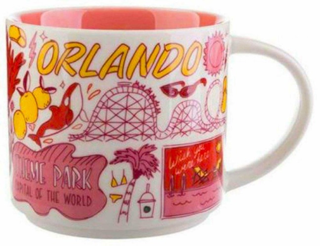 Starbucks ORLANDO BEEN THERE SERIES ACROSS THE GLOBE COLLECTION Ceramic Coffee Mug, 14 Fl Oz - 