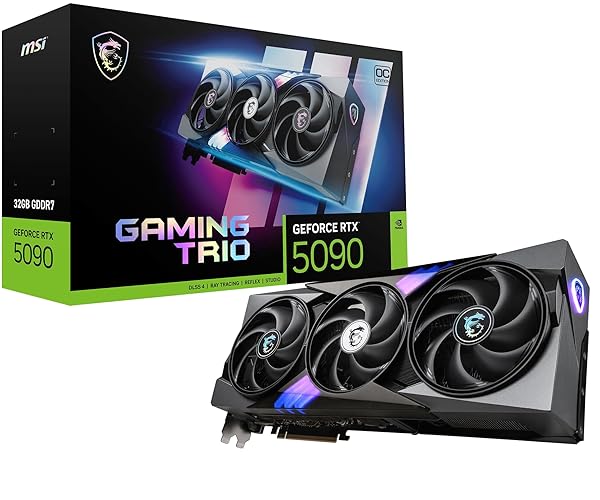 MSI GeForce RTX 5090 32G Gaming Trio OC — 32GB GDDR7 (28Gbps/512-bit), PCIe 5X 16, Boost: 2482MHz, HDMI 2.1b, DisplayPort 2.1b