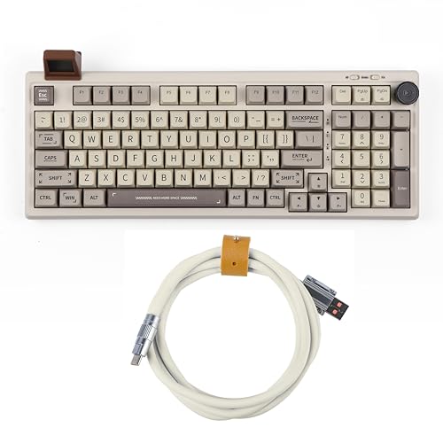 EPOMAKER RT100 Retro Mechanical Gaming Keyboard with White USB-C Keyboard Cable