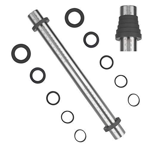 Adjustable Rolling Pin with Thickness Rings for Baking ,17.5 inches -Non Stick Stainless Steel Dough Roller Pin with Bands for Cookie,Wood,Wooden and Bread (17.5'', Grey) - 15.8 '' Gray