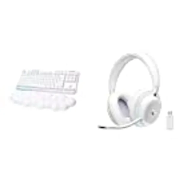 Logitech G735 Wireless Gaming Headset + Logitech G715 Wireless Mechanical Gaming Keyboard Tactile - White Mist
