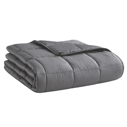 Weighted Blanket (Dark Grey,48"x72"-15lbs) Cooling Breathable Heavy Blanket Microfiber Material with Glass Beads Big Blanket for Adult All-Season Summer Fall Winter Soft Thick Comfort Blanket - Dark Grey 48''x72'' 15 lbs