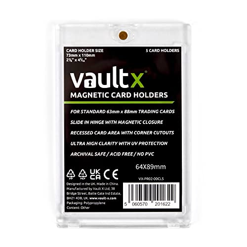 Vault X Magnetic Card Holders - 35pt for Trading Cards & Sports Cards (5 Pack) - 35pt 5 Pack