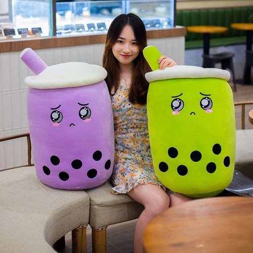Taro and Matcha Boba Plushie - One Each (EXTRA SAVINGS) / 14″ / 35 cm