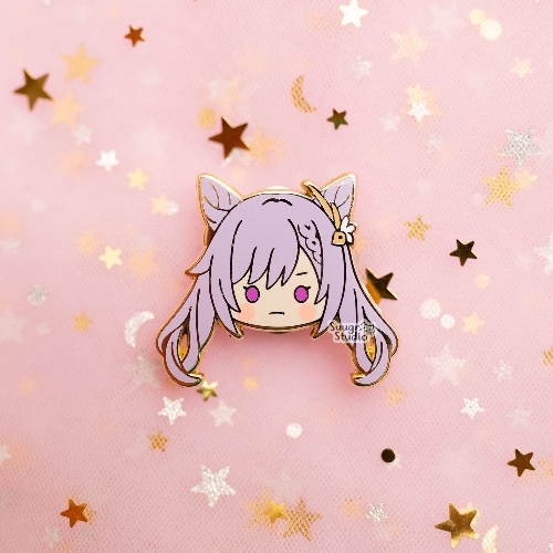 Genshin Impact Keqing & Xiangling Hard Enamel Pin - Keqing / [A Grade] / Simple Rubber Backs