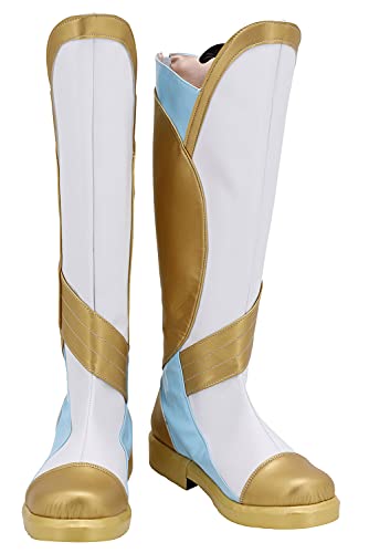 Chahouk Women's Cosplay Boots Shoes Costume Halloween Outfit Props - 7 - White