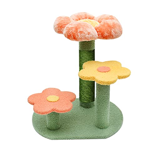 PET WONDERLAND flower cat tree activity with scratching Post pink - small cat tree for indoor cats tower natural sisal scratcher climbing cute cat tree