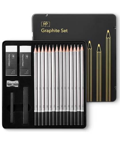 Mr. Pen- Sketch Pencils for Drawing, 19 pcs, Drawing Pencils for Sketching with Graphite Sticks, Erasers and Sharpener, Sketching Pencils, Art Pencils for Sketching, Graphite Pencils, Artist Pencils