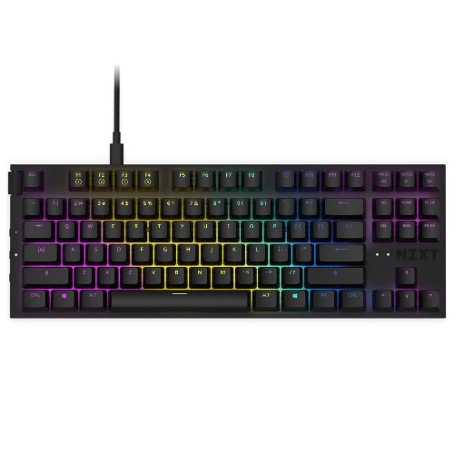 NZXT Function TKL Mechanical Keyboard - KB-1TKUK-BR - PC Gaming Mechanical Keyboard - MX Compatible Switches - Hot Swappable Key Switch Sockets - Linear RGB Switches - Aluminum Top Plate - Black