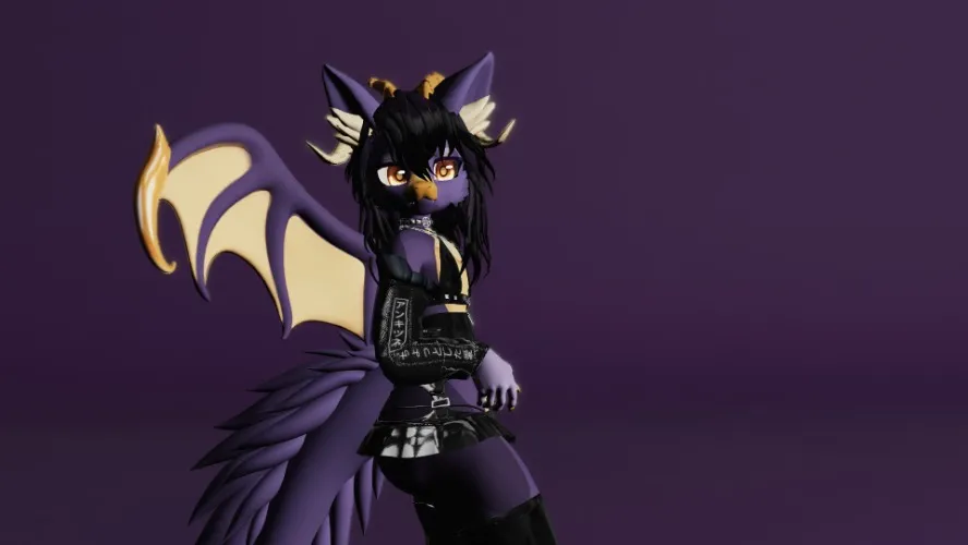 Jasper the Fluffy Dragon VRChat Avatar by squirrelkind
