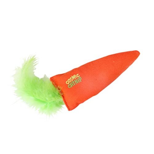 OurPets 100-Percent North American Catnip Filled Carrot Cat Toy 24 Karat - 24 Karat - OurPets 100-Percent Premium North- American Grown Cosmic Catnip Cat Toy