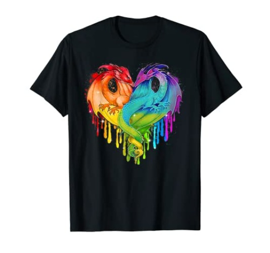LGBT Dragon Heart Rainbow Heart Dragon LGBT pride T-Shirt - Women - Royal Blue - 3X-Large