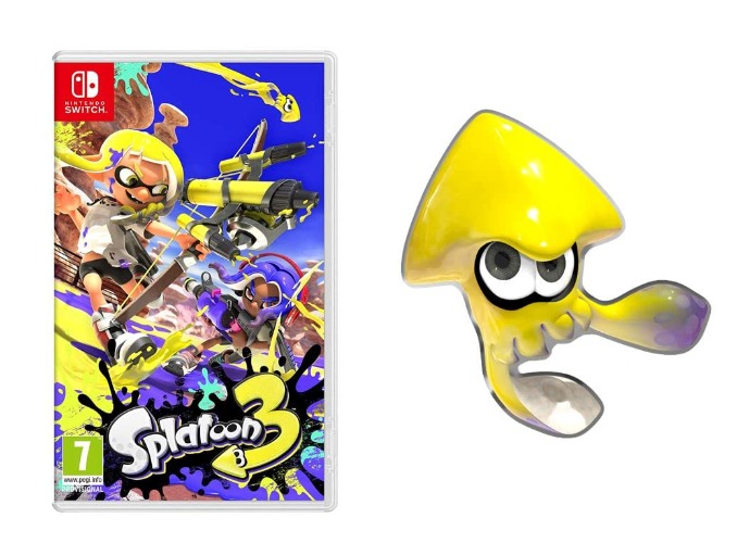 Splatoon 3 (Nintendo Switch) + Splatoon 3 Squid Pin badge (Yellow)