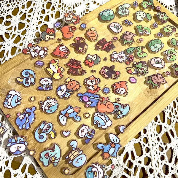 Pokemon Starter Stickers Chibi Pokemon Scarlet and Violet Decals