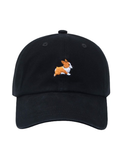 Hatphile Pre-Washed Soft Embroidery Dad Hat Baseball Cap Cat Dog - 7 1/4-7 3/8 Corgi Black