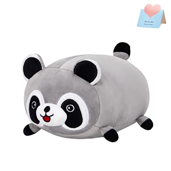 CozyWorld 8'' Raccoon Stuffed Animal Cute Plush Pillow Toys Special Day Birthday Gifts for Kids Boys Girls, Gray