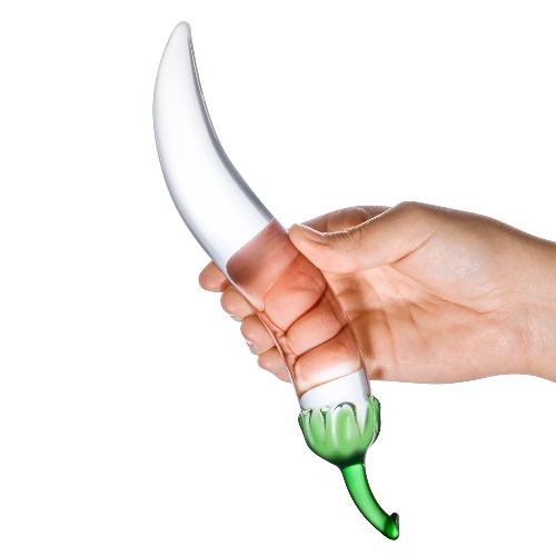 Chili Pepper Glass Dildo - Clear