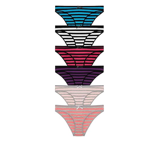 Bikini Stripes Panties (Pack of 6) - X-Small