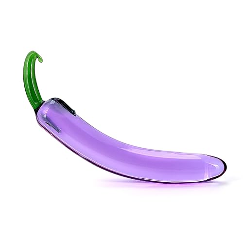 Glass Bent Dildo Purple-Eggplant, 7.68 * 1.1"