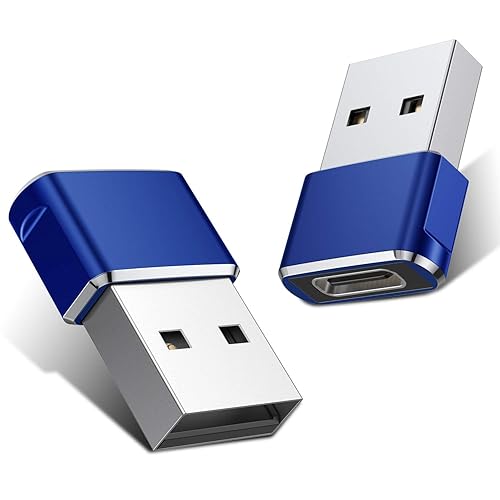 Basesailor USB to USB C Adapter 2 Pack - Blue