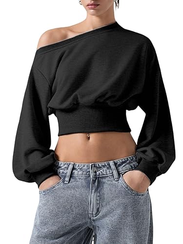 Crop Tops Off The Shoulder Long Sleeve Sweatshirt
