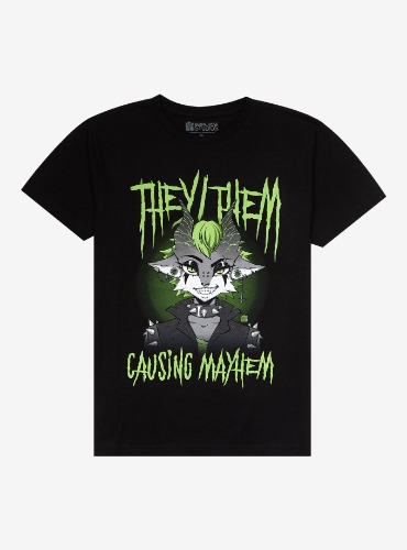 They/Them Causing Mayhem T-Shirt By Square Apple Studios