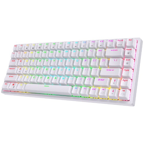 RK ROYAL KLUDGE RK84 Wireless RGB 75% Triple Mode BT5.0/2.4G/USB-C Hot Swappable Mechanical Keyboard, 84 Keys Bluetooth Gaming Keyboard w/High-Capacity Battery, Tactile Brown Switch - Hot-swap Brown Switch White