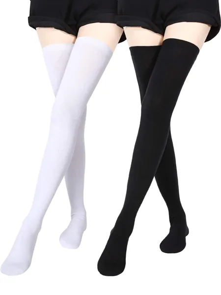 Extra Long Socks Thigh High Cotton Socks Extra Long Knee Boot Stockings for Women