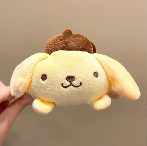 Hair Claw Clip Kawaii Pom Purin Plush Hair Bow Clip Hair Barrettes for Girls Women Thick Thin Long Hair Cute Cartoon Hairpins Hair Accessories (Yellow) - Yellow