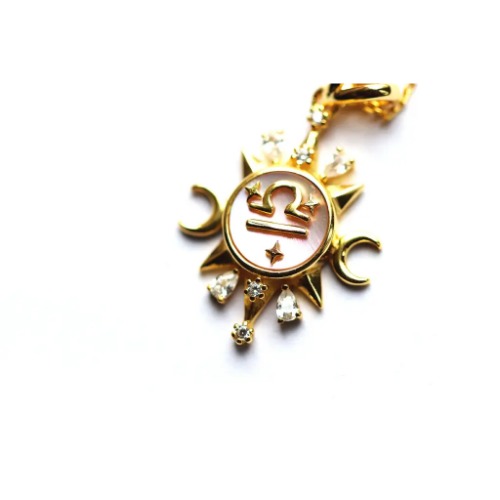 Celestial Horoscope Pendant - Libra - Gold