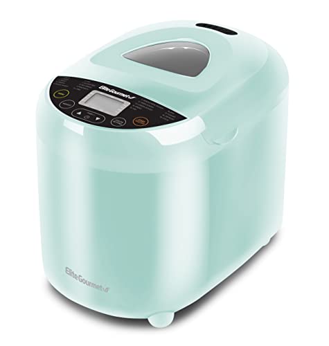 Elite Gourmet EBM8103M Programmable Bread Maker Machine 3 Loaf Sizes, 19 Menu Functions Gluten Free White Wheat Rye French and more, 2 Lbs, Mint - Mint