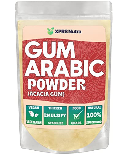 XPRS Nutra Gum Arabic Powder, Premium Acacia Gum Powder, Gum Arabic for Watercolor Paint. Food Grade, Powdered Gum Powder Arabic Gum or Acacia Fiber is Great for Baking and Making Ice Cream Chalk - 4 Ounce (Pack of 1)