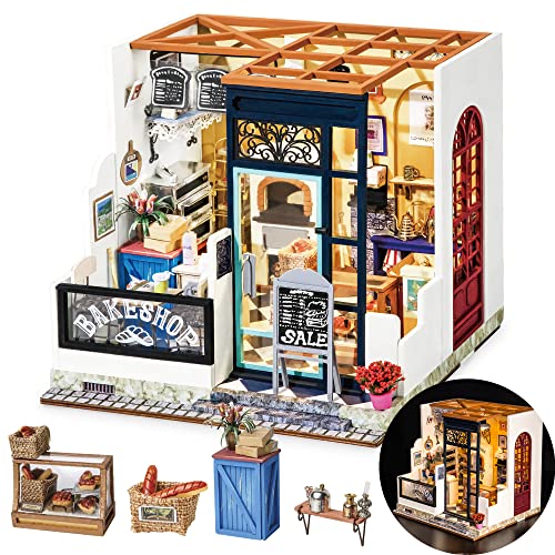 Rolife DIY Miniature House Kit Nancy's Bakery, Tiny House Kit for Adults to Build, Mini House Making Kit with Furnitures, Halloween/Christmas Decorations/Gifts for Family and Friends (Nancy's Bakery) - DG - Nancy's Bakery