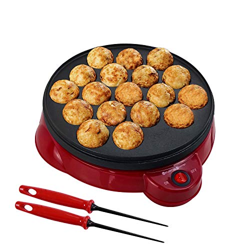 Health and Home Electric Takoyaki Maker With Free Takoyaki Tools - Specialty & Novelty Cake Pans for Takoyaki Octopus Ball, Pop, Ebelskiver, Aebleskiver -Easy Clean