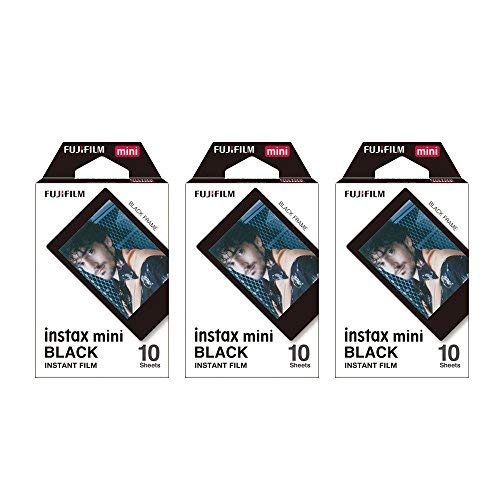 Fujifilm Instax Mini Instant Film BLACK FRAME 3-PACK BUNDLE SET , Film Black Frame ( 10 x 3 ) for Mini 90 8 70 7s 50s 25 300 Camera SP-1 Printer - 