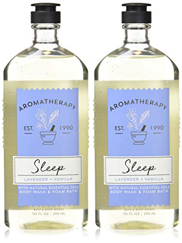 Bath and Body Works Aromatherapy Sleep Lavender Vanilla Body Wash Foam Bath 10 Ounces per bottle - 2 Pack - Lavender Vanilla (Bottle Design May Vary) - 10 Fl Oz (Pack of 2)