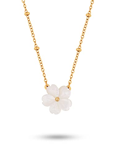 OJERRY Dainty Gold Flower Necklaces for Women, Kawaii Stainless Steel Necklace Jewelry - 13