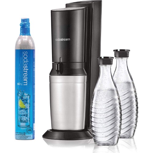 SodaStream Aqua Fizz Sparkling Water Machine (Black) with Co2 & Glass Carafes - Sparkling Water Maker