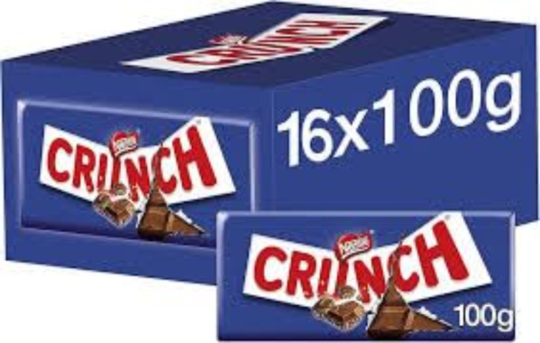 Crunch Milk Chocolate Sharing Bar 100g (Pack of 64 Bars) - Pack of 64 Bars