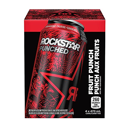 Rockstar Energy Drink Punched, 473 mL Cans, 4 Pack - Punched