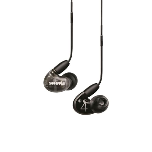 Shure AONIC 4 Wired Sound Isolating Earbuds, Detailed Sound, Dual-Driver Hybrid, Secure In-Ear Fit, Detachable Cable, Durable Quality, Compatible with Apple & Android Devices - Black - Black