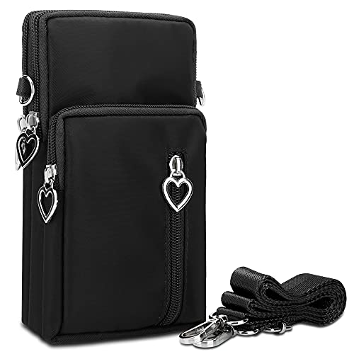 DOB SECHS Small Crossbody Wallet Phone Bag Shoulder Strap Wallet Pouch for Women Mini Crossbody Cell Phone Purse - Black