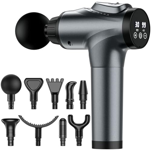 APHERMA Massage Gun, Muscle Massage Gun for Athletes Handheld Deep Tissue  theragun Tool 30 Speed Levels 9 Heads - Grey