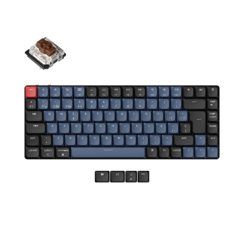 Keychron K3 Pro QMK/VIA Wireless Mechanical Keyboard ISO Layout Collection | RGB Backlight (Hot-Swappable)-ABS Keycaps / ES - ISO / Low Profile Gateron Mechanical Brown