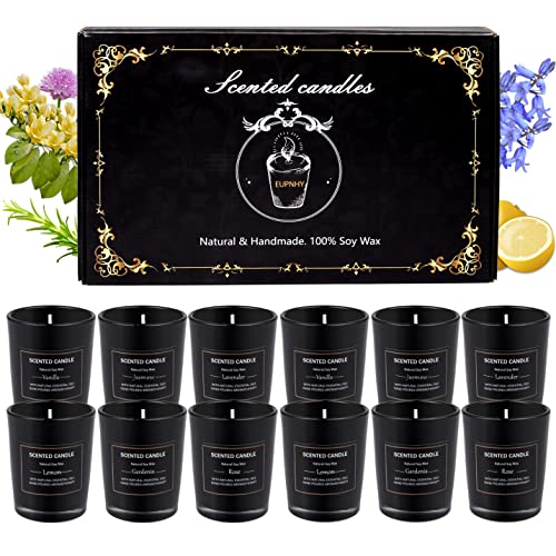 EUPNHY 12 Pack Scented Candles Gift Set 2.5oz Strong Fragrance Aromatherapy Jar Candle Soy Wax Decorative for Home Bath and Body Works Best Gifts Women. - 6 scents