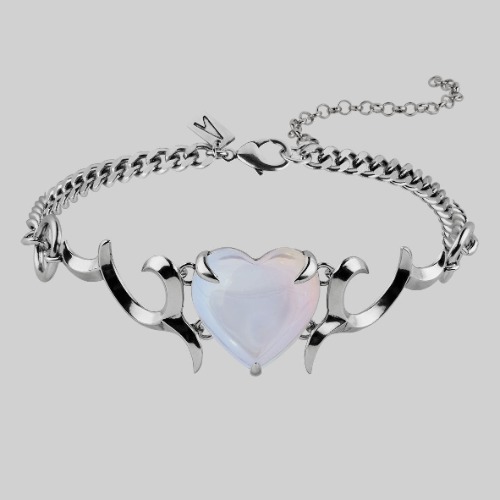 GALACTIC. Cosmic Waves Heart Choker - Silver | Silver